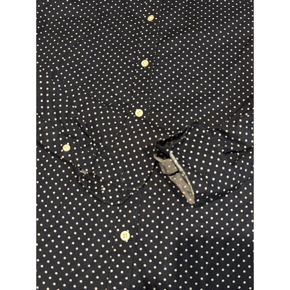 Lauren Ralph Lauren Non Iron navy white Polka Dot cotton Button Up size medium - Picture 8 of 12